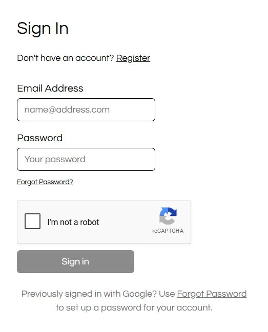SureSend sign-in page
