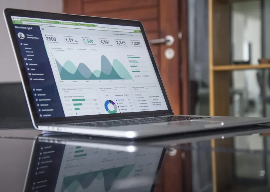 Digital marketing analytics dashboard used to grow a new law firm online presence.