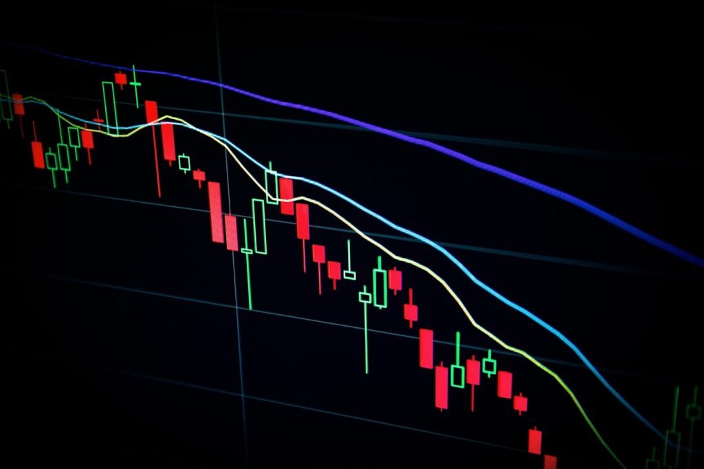 A digital chart with price movements representing pricing strategy decisions for an accounting firm.